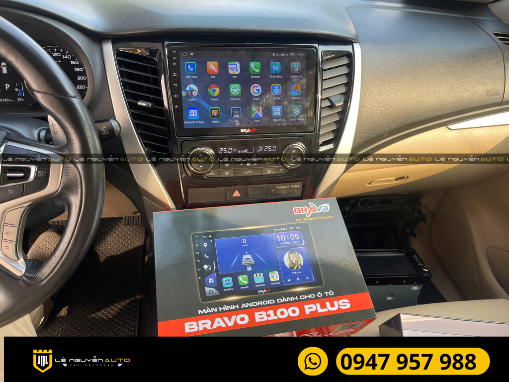 MÀN HÌNH ANDROID BRAVO LẮP XE PAJERO SPORT