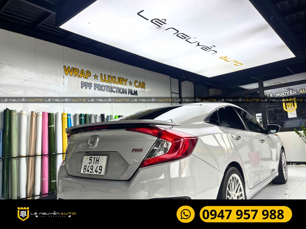 HONDA CIVIC DÁN WRAP ĐỔI MÀU XÁM XI MĂNG