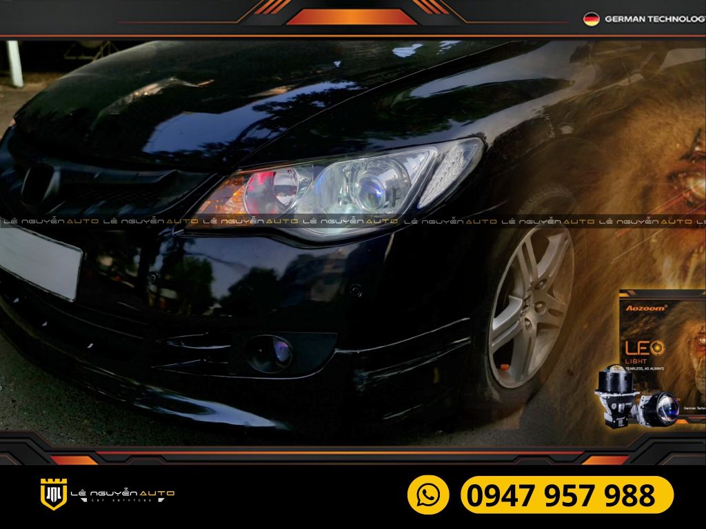 HONDA CIVIC 2006- BI LED LEO LIGHT & BI GẦM WASP LED FOG LIGHT