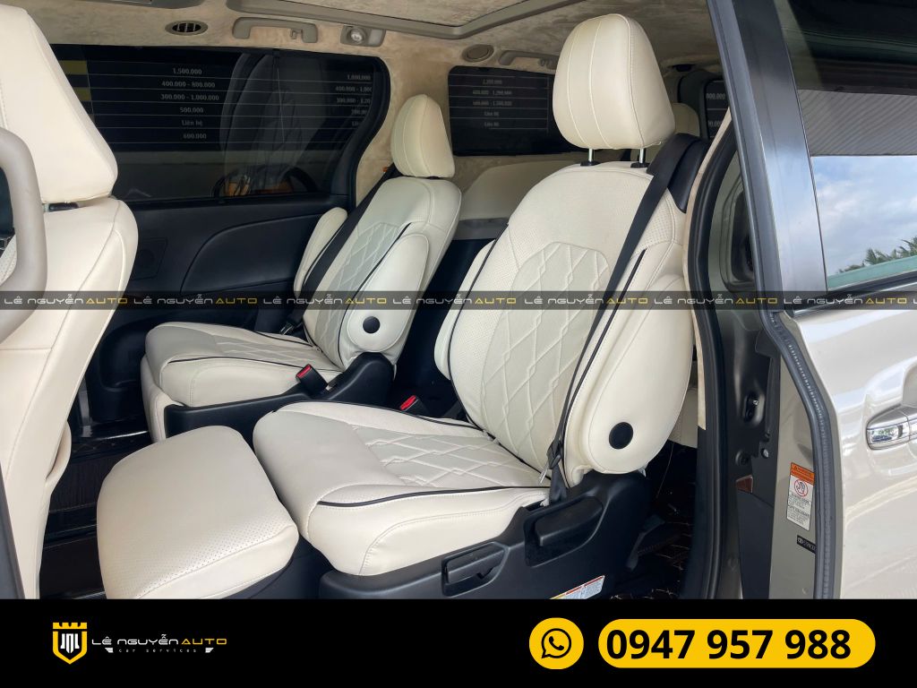 TOYOTA SIENNA 2015 BỌC DA Ý BỌC TRẦN DA LỘN ALCANTARA VÀ LÓT SÀN 6D 360 ĐỘ