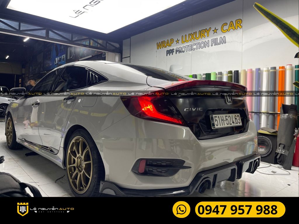 WRAP ĐỔI MÀU XÁM XI MĂNG XE HONDA CIVIC