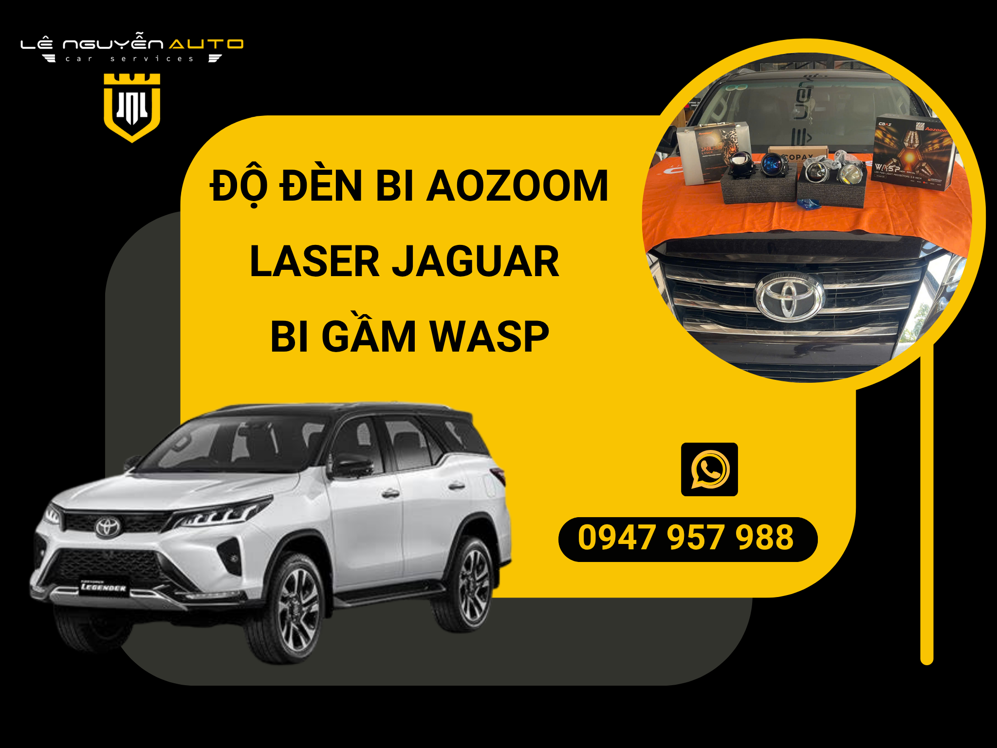  ĐỘ ĐÈN BI AOZOOM LASER JAGUAR BI GẦM WASP 
