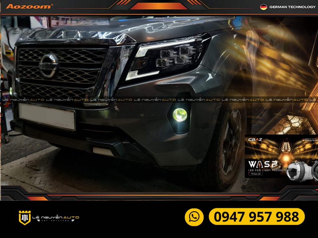 NISSAN NAVARA 2022 BI GẦM WASP LED FOG LIGHT