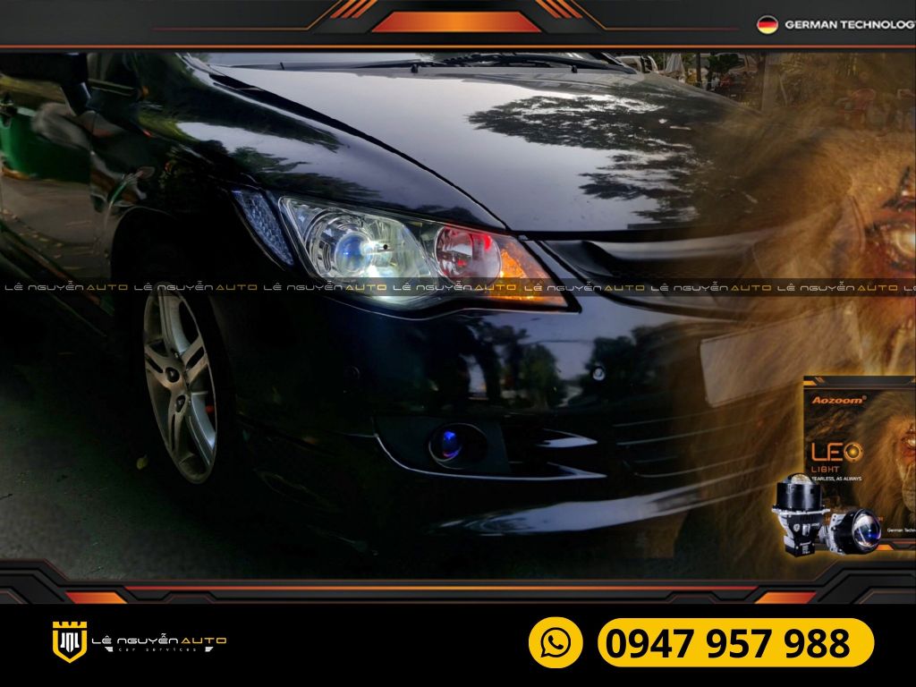 HONDA CIVIC 2006- BI LED LEO LIGHT & BI GẦM WASP LED FOG LIGHT