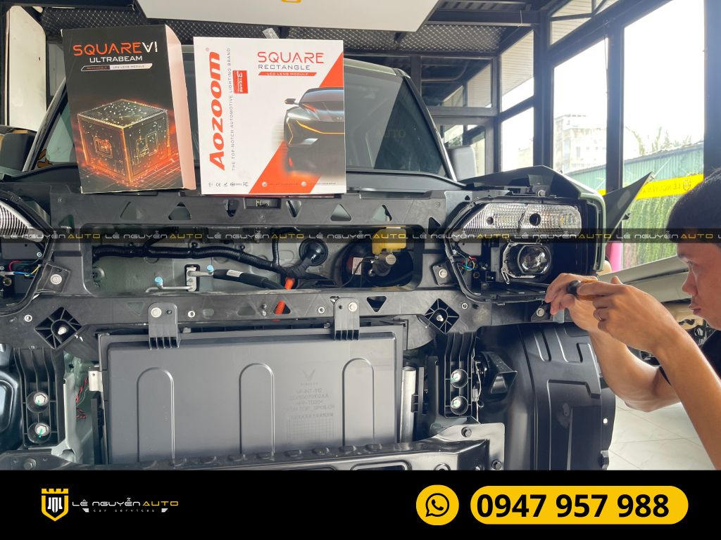 VINFAST VF3 ĐỘ ĐÈN SQUARE V1