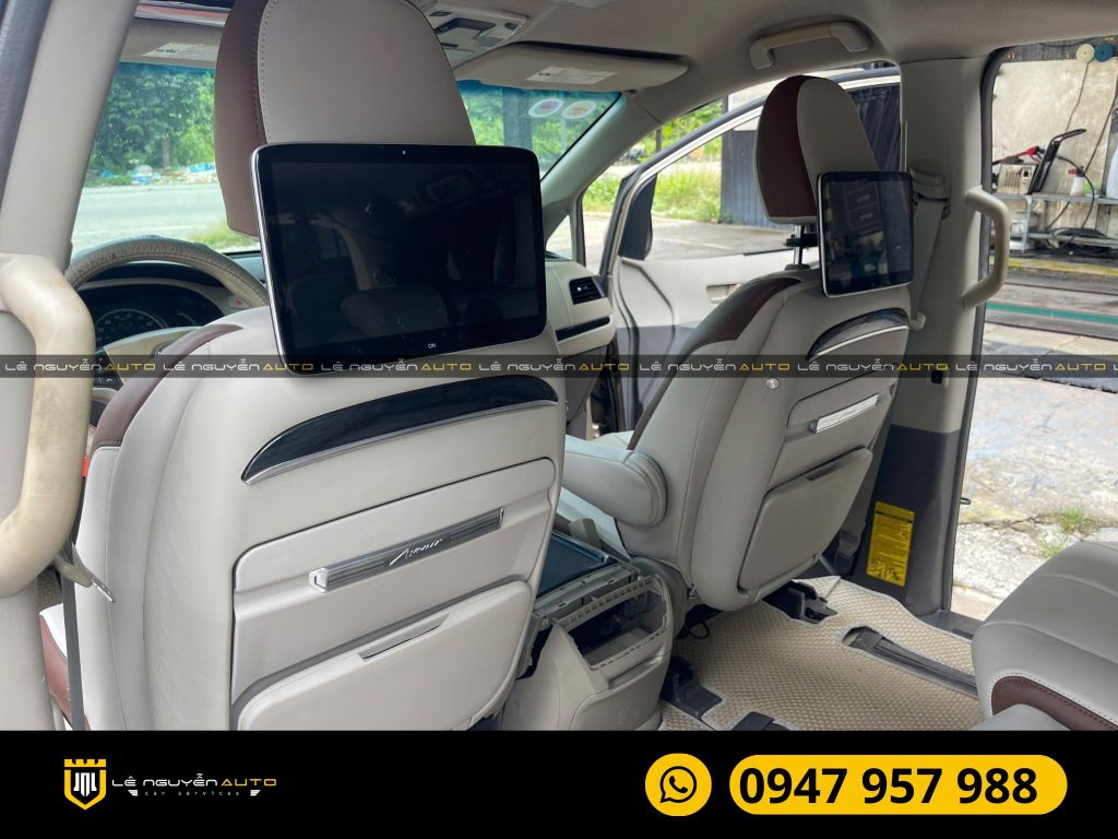 TOYOTA SIENNA BỌC GHẾ DA NAPPA BÀN LÀM VIỆC ỐP LƯNG GHẾ CHỈNH ĐIỆN