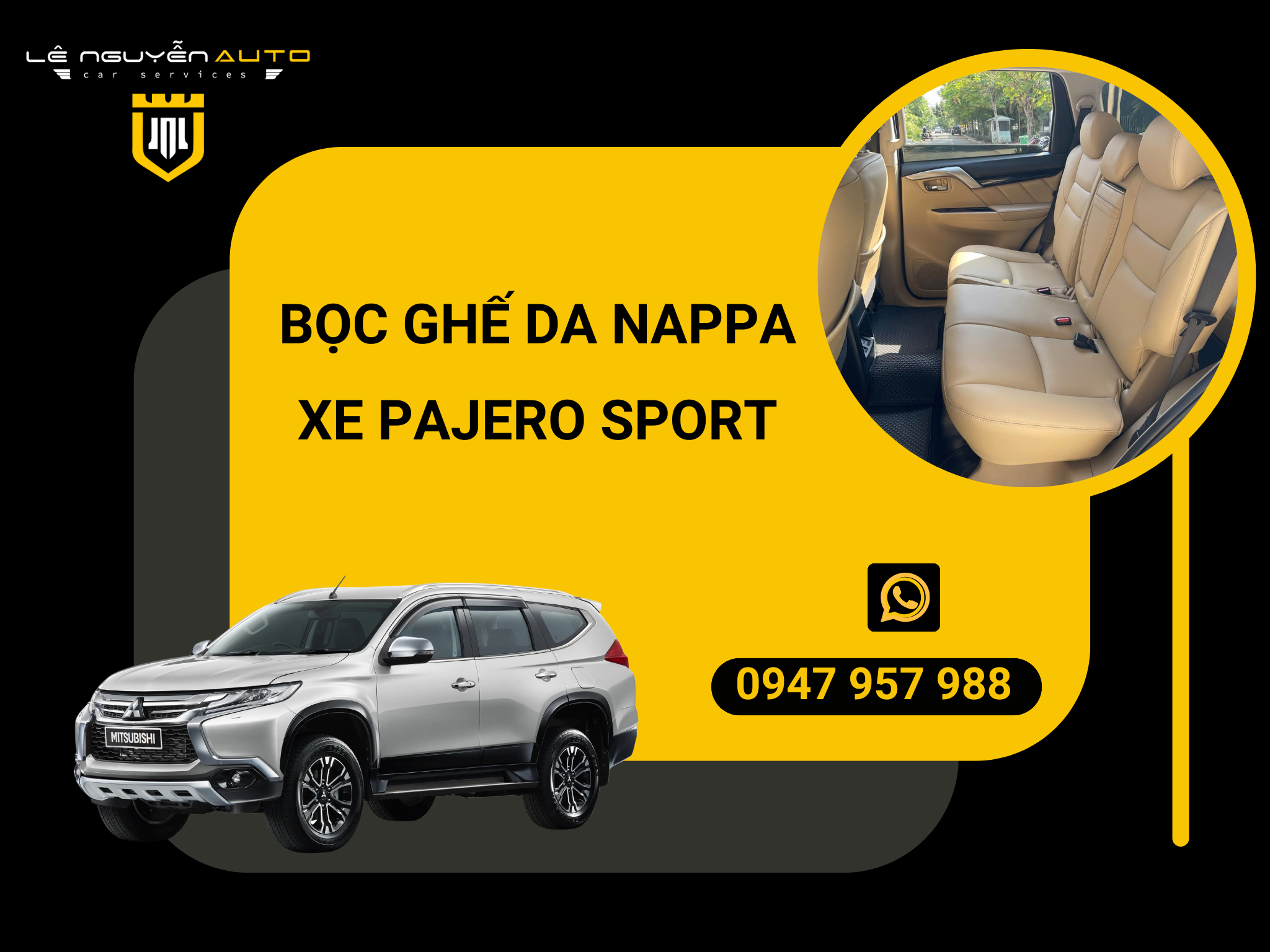  BỌC GHẾ DA NAPPA XE PAJERO SPORT 