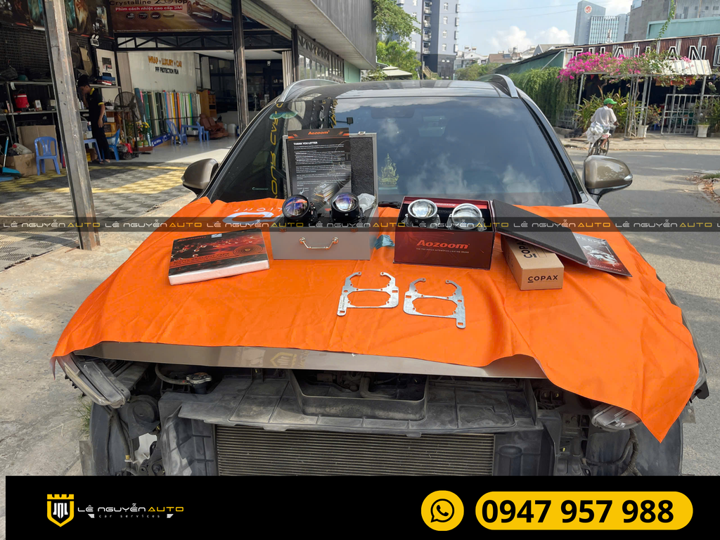 SANTAFE 2019 LẮP BI PHA AOZOOM LASER JAGUAR VÀ SQUARE V1