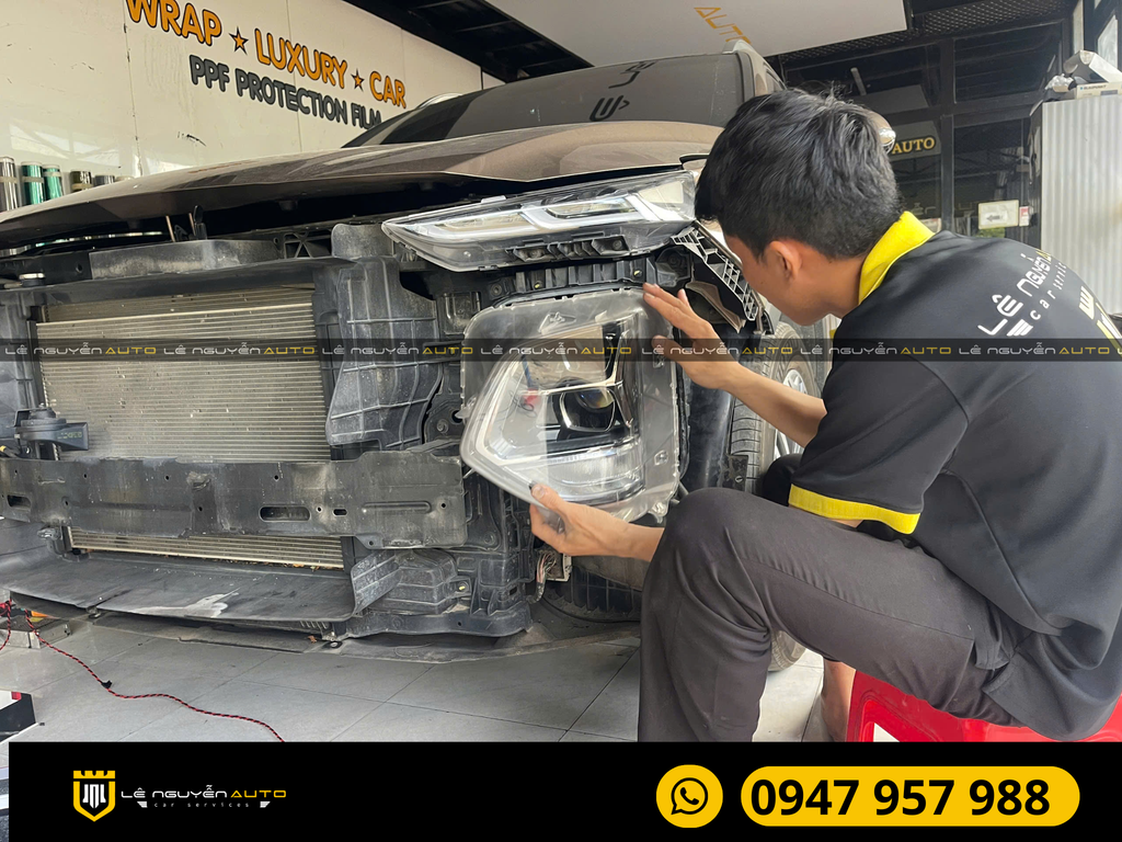 SANTAFE 2019 LẮP BI PHA AOZOOM LASER JAGUAR VÀ SQUARE V1