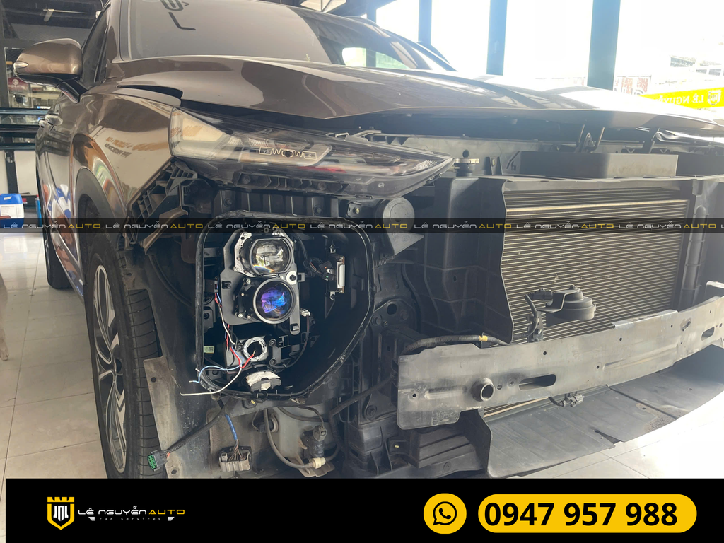 SANTAFE 2019 LẮP BI PHA AOZOOM LASER JAGUAR VÀ SQUARE V1