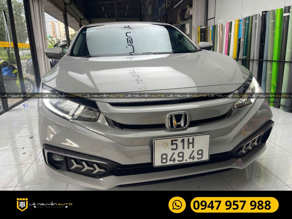 HONDA CIVIC DÁN WRAP ĐỔI MÀU XÁM XI MĂNG