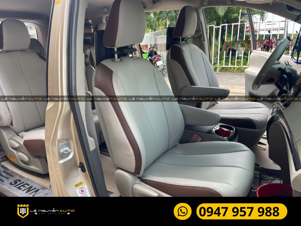 TOYOTA SIENNA BỌC GHẾ DA NAPPA BÀN LÀM VIỆC ỐP LƯNG GHẾ CHỈNH ĐIỆN