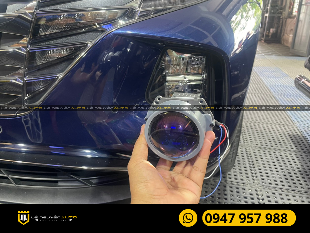 Độ Đèn Bi Aozoom Laser Iron Xe Hyundai Santafe