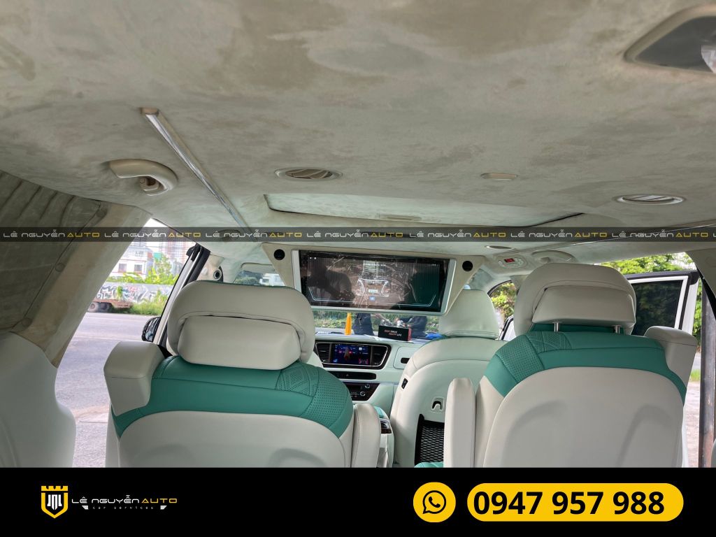 KIA SEDONA ĐỘ GHẾ LIMUOSINE ĐỔI MÀU NỘI THẤT
