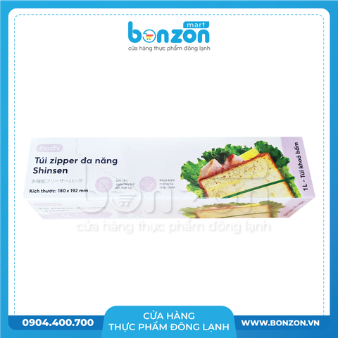  2 TÚI ZIPPER ĐA NĂNG BẤM VÀNG XANH SHINSEN 18 x 19.2CM (1L)_30000 