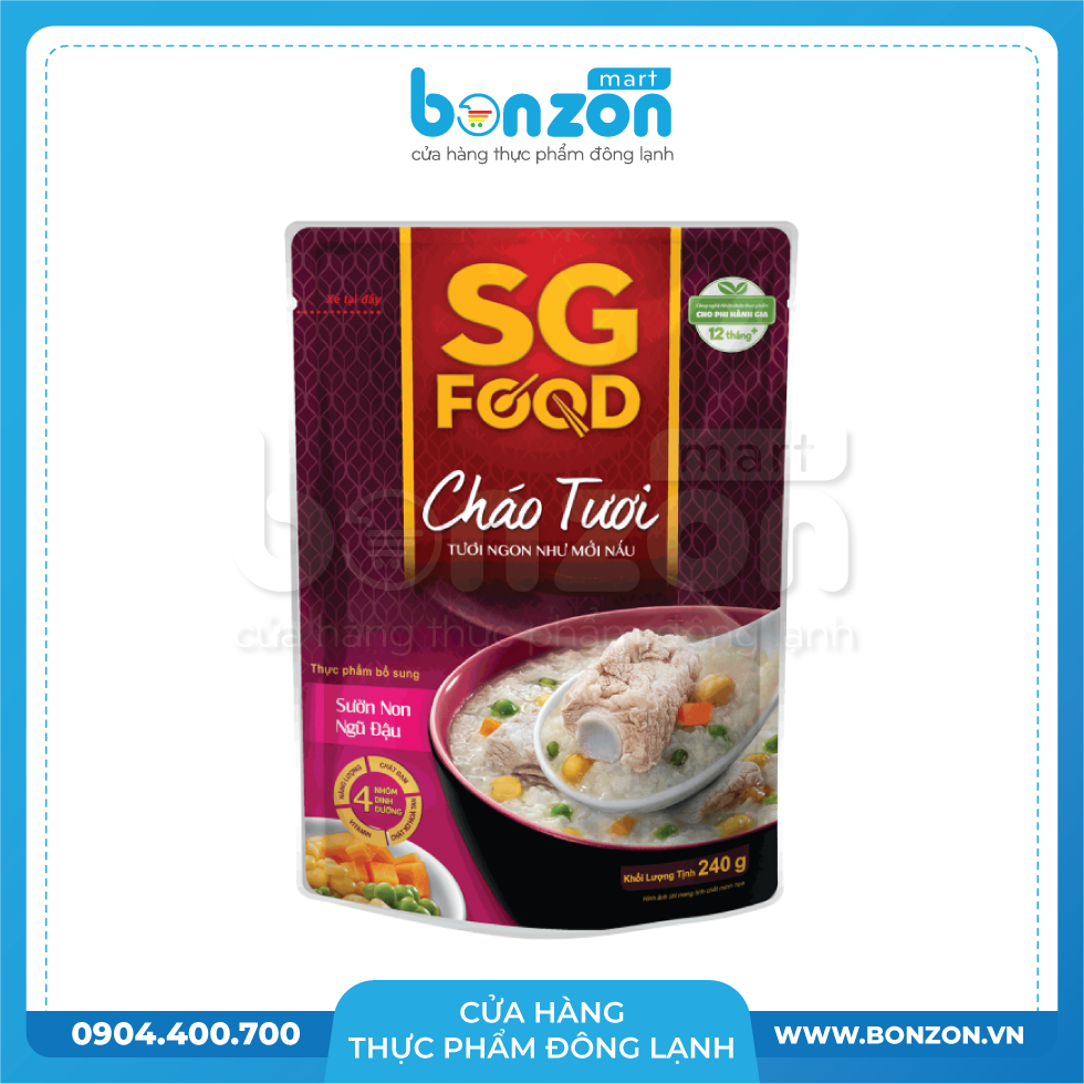 CHÁO TƯƠI SƯỜN NON NGŨ ĐẬU SG FOOD (240G)