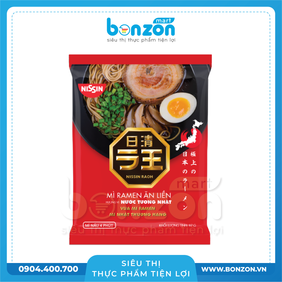 NISSIN RAOH – MÌ RAMEN ĂN LIỀN HƯƠNG VỊ NƯỚC TƯƠNG NHẬT