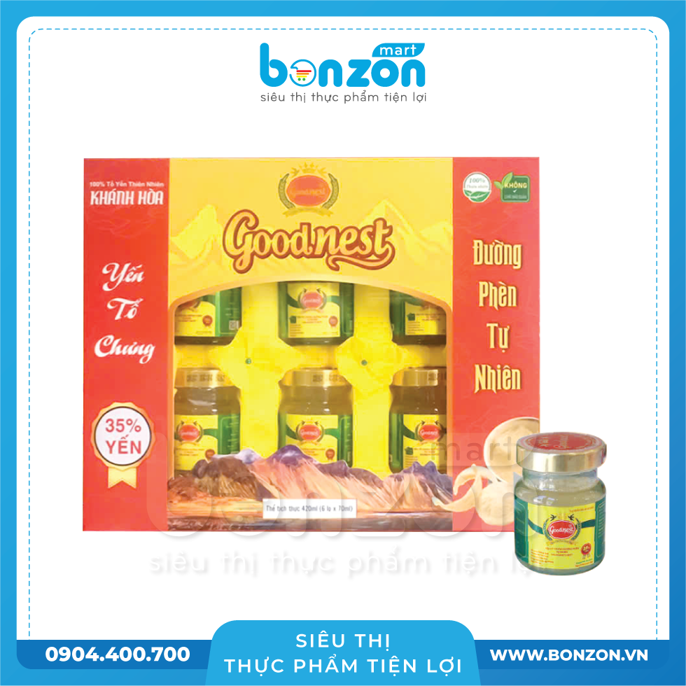 YẾN TỔ CHƯNG ĐƯỜNG PHÈN TỰ NHIÊN GOOD NEST (6 Lọ X 70 ML)