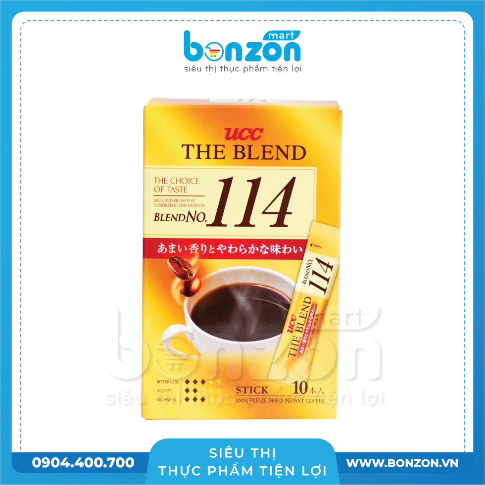 CÀ PHÊ HÒA TAN NGUYÊN CHẤT UCC 114 (10 GÓI)
