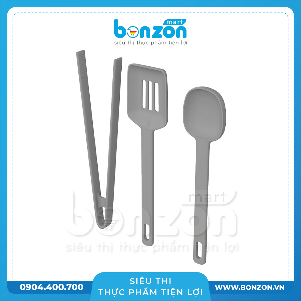 BỘ 3 DỤNG CỤ NẤU ĂN BARLETTA-8.2X4.5X31-XÁM