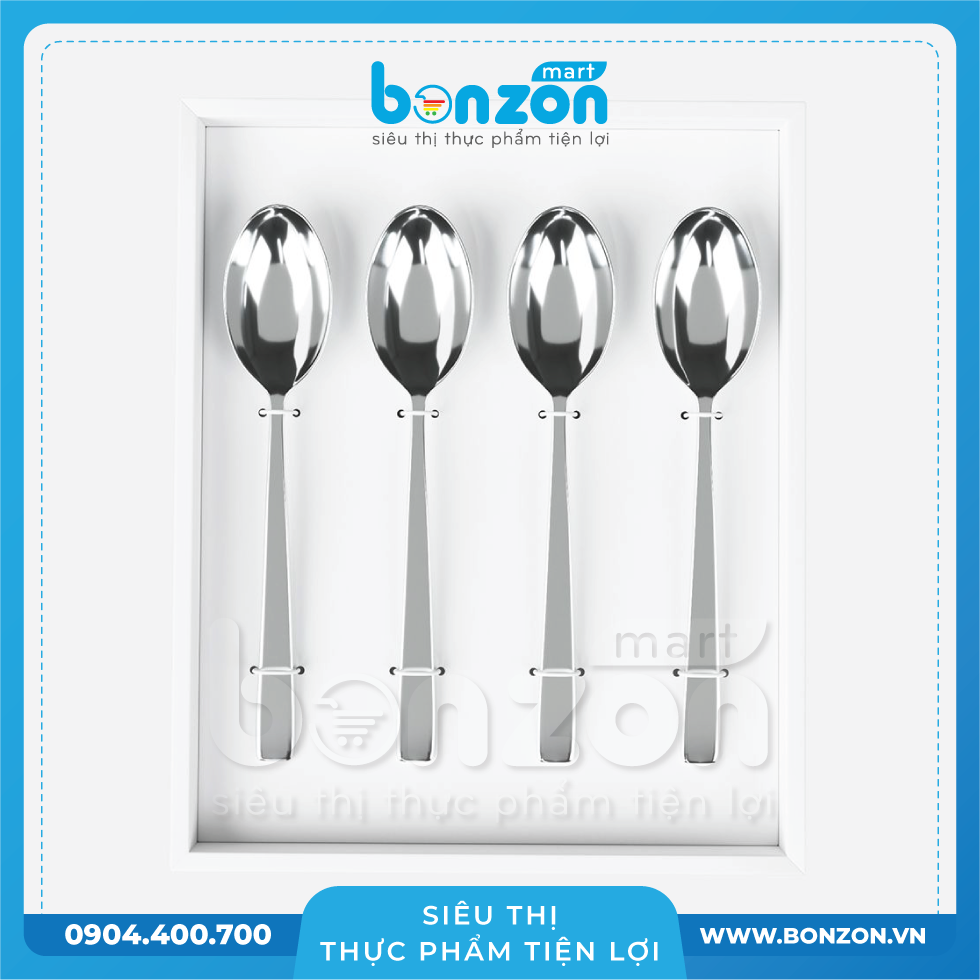 BỘ 4 MUỖNG CÀ PHÊ UMBRIA VIOLET-16.4X21X2.5-BẠC