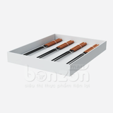  BỘ 4 ĐŨA CHUÔI GỖ CALABRIA TULIP-16.4X21X2.5-BẠC,GỖ 