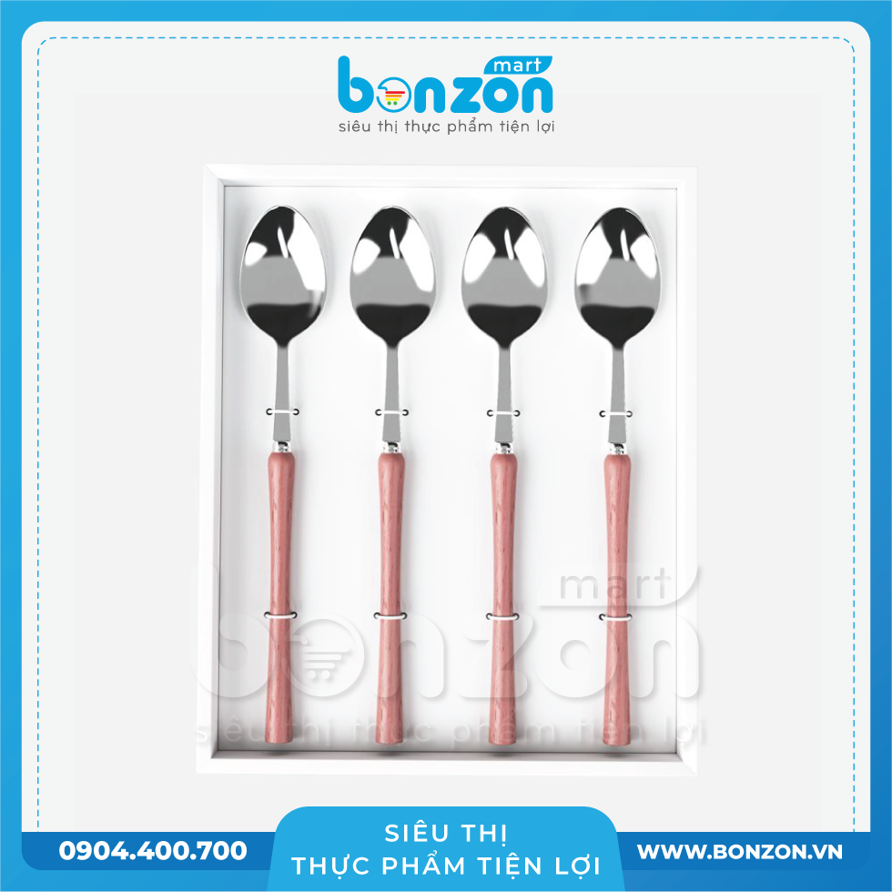 BỘ 4 MUỖNG CHUÔI GỖ CALABRIA ROSE-16.4X26.5X2.5CM