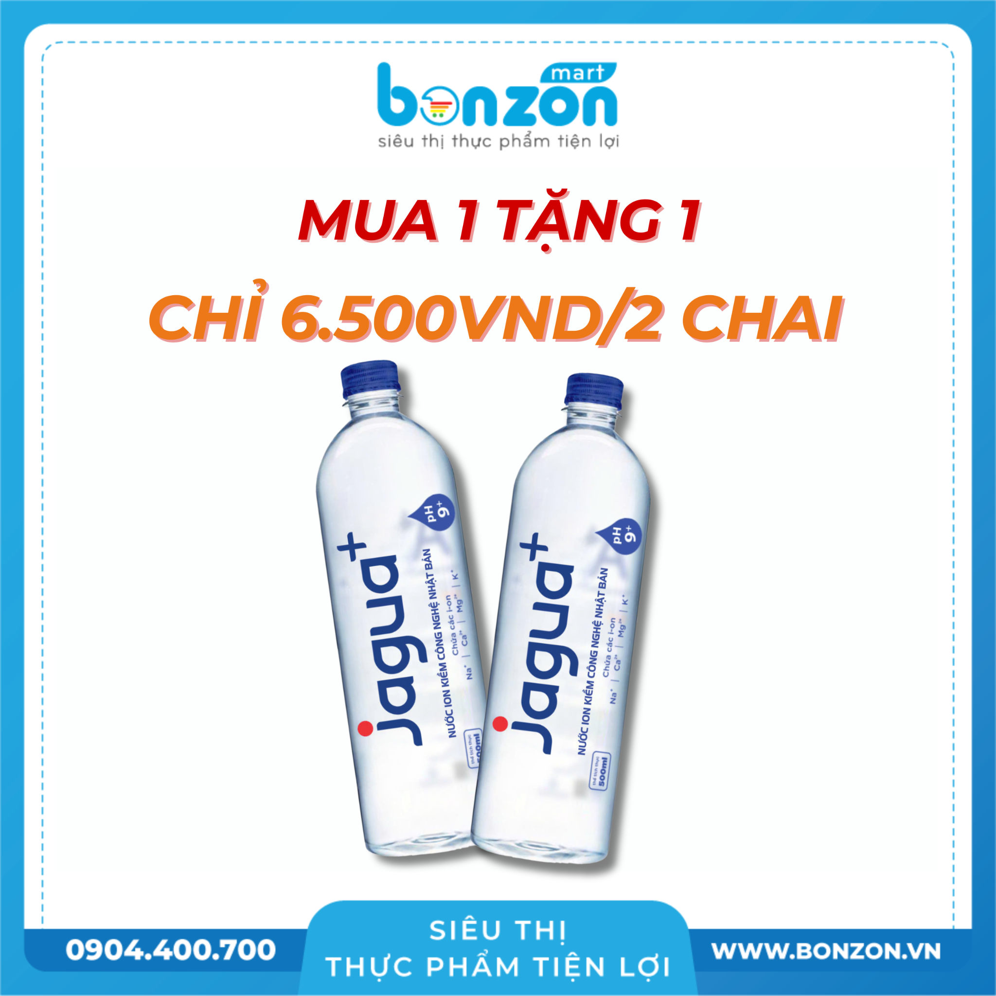  2 NƯỚC UỐNG ION KIỀM CÔNG NGHỆ NHẬT BẢN JAGUA 500 ML 