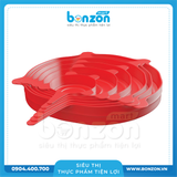 BỘ 6 NẮP SILICONE PESCARA LILY-20.5X20.5X2-ĐỎ 