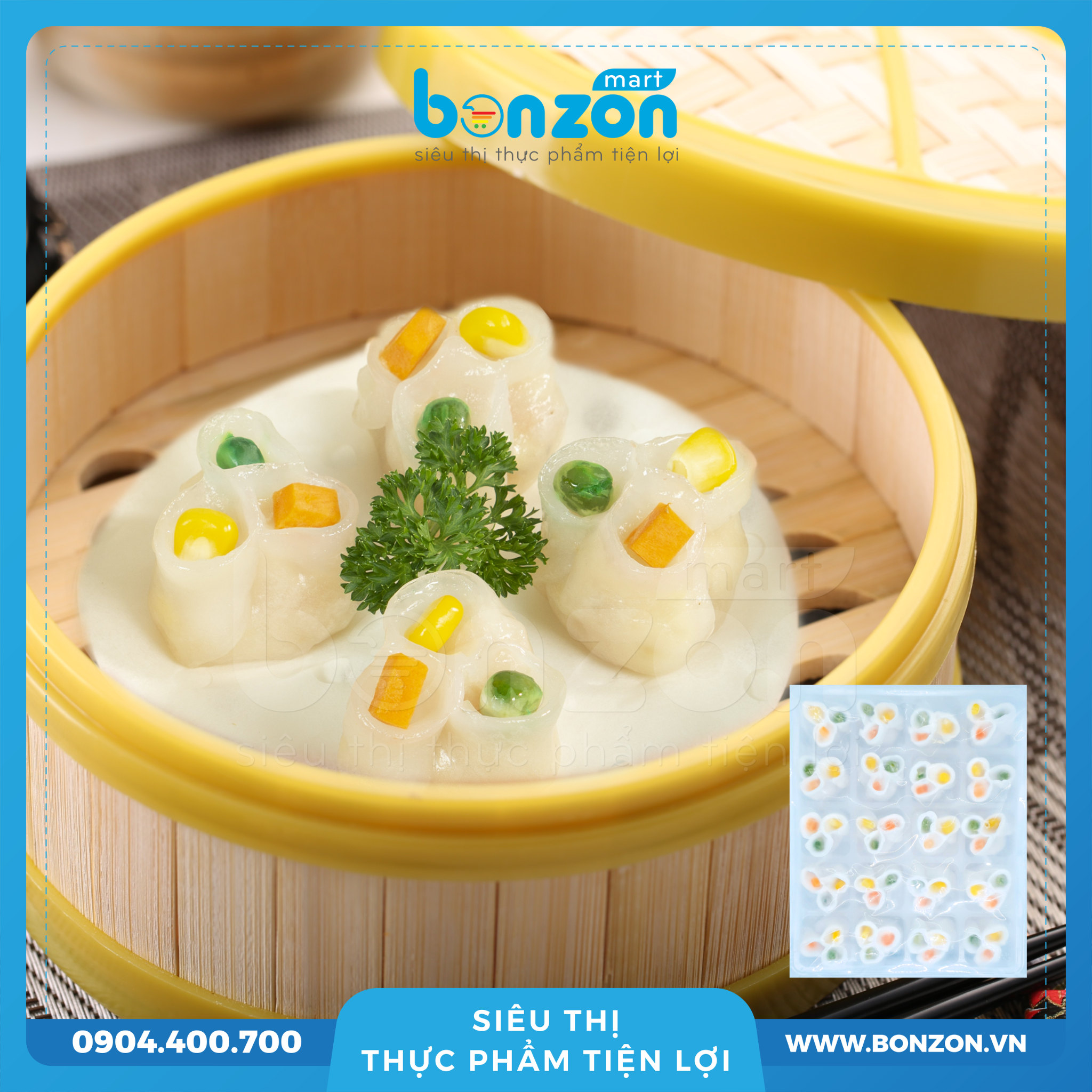 HÁ CẢO TÔM BA MÀU 25G (500G)