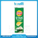 LAY'S STAX KHOAI TÂY MIẾNG VỊ KEM CHUA VÀ HÀNH TÂY 100G