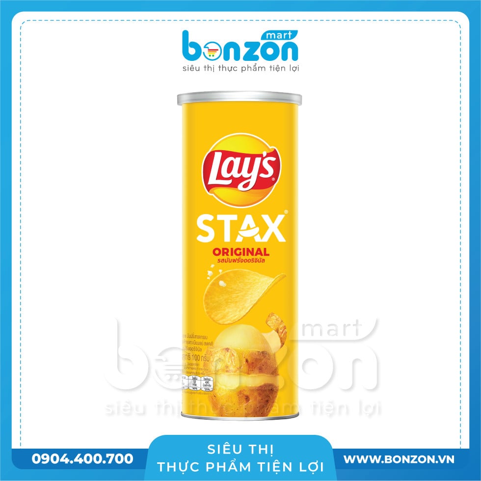 LAY'S STAX KHOAI TÂY MIẾNG VỊ TỰ NHIÊN 100G
