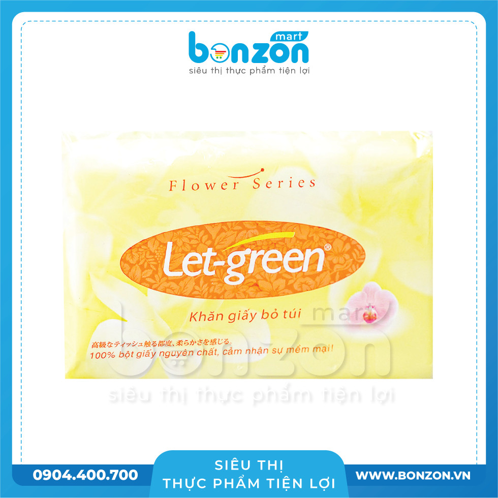 KHĂN GIẤY BỎ TÚI LET GREEN HƯƠNG HOA