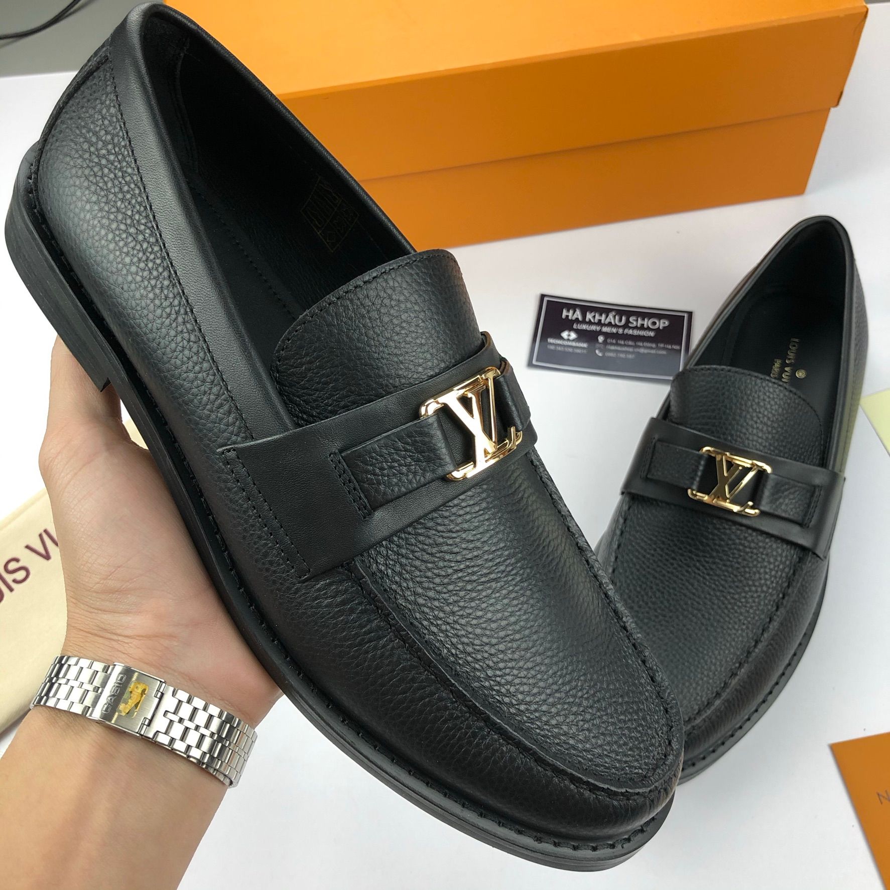Giày Louis Vuitton LV Trainer Monogram Denim Black Like Auth  Cop Sneaker