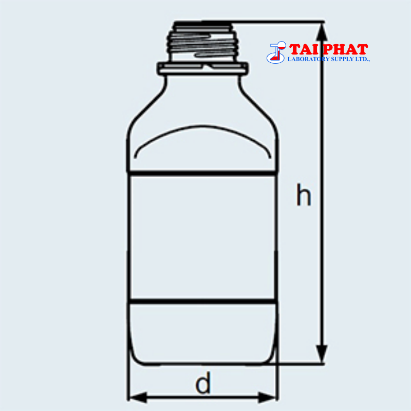 Chai Vuông Cổ Vặn Miệng Hẹp Với Nắp Vặn Chuẩn - Thủy Tinh Soda-Lime - DURAN®