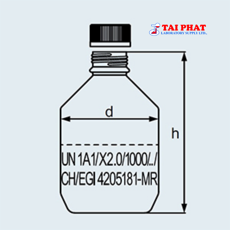 Chai thép không gỉ GL 45 được Liên Hợp Quốc chứng nhận - DURAN