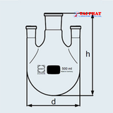 Bình Cầu Đáy Tròn 3 Cổ Mài Loại Thẳng - DURAN®