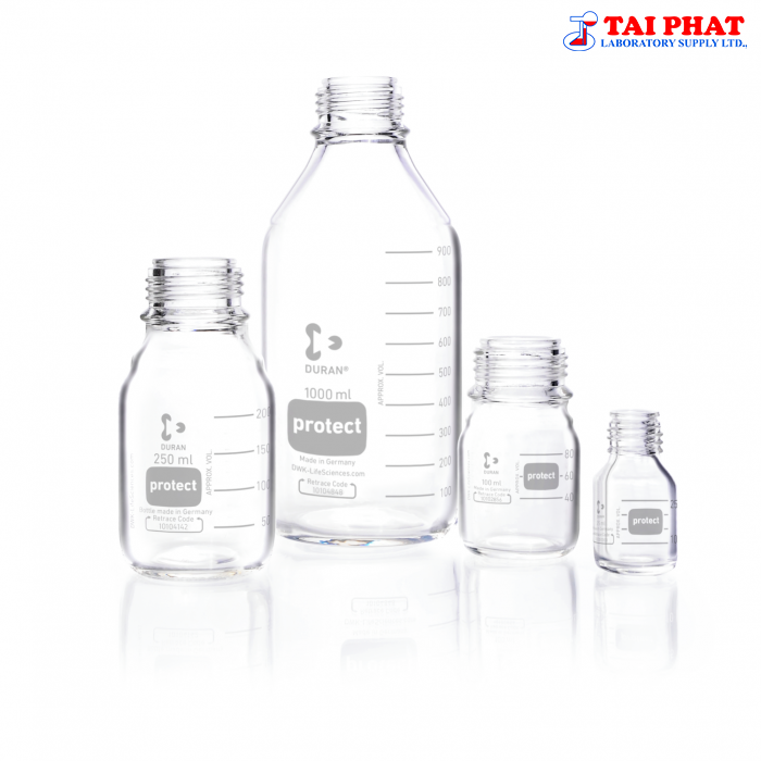 Chai trung tính trắng GL45 có phủ nhựa PU- DURAN