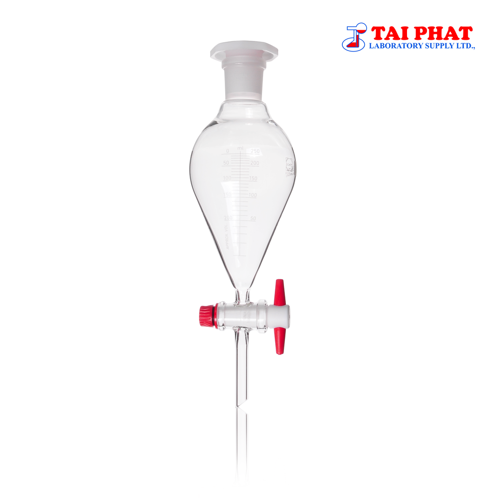 Phễu Chiết Quả Lê, Khóa Thủy Tinh - DURAN®