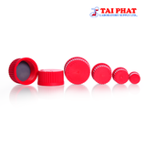 Nắp vặn nhựa PBT đỏ, chịu nhiệt cao, có đĩa lót Duran® (PBT, ETFE, đỏ)
