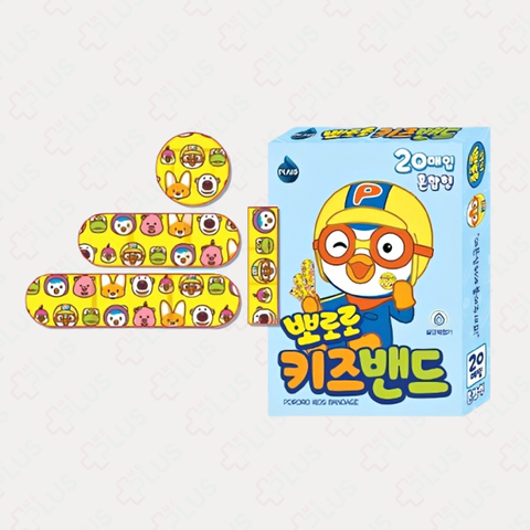 Băng keo cá nhân in hình Pororo dành cho trẻ em 4 size (20 miếng)