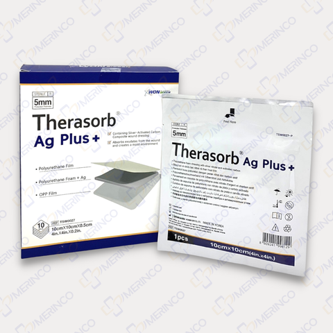 Băng gạc xốp tẩm bạc kháng khuẩn Therasorb® Ag Plus siêu thấm hút không dính vào vết thương 10cmx10cm