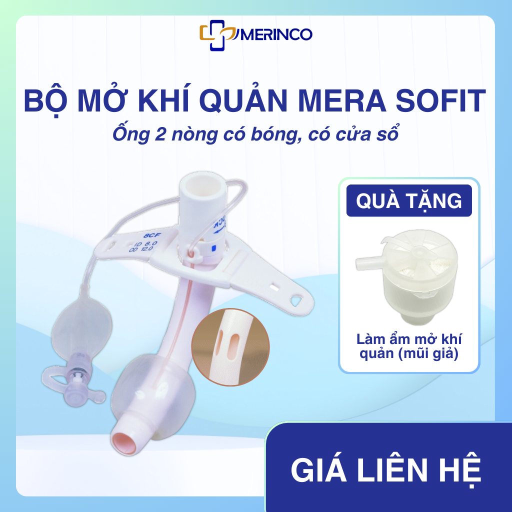 Ống Mở Khí Quản 2 Nòng Có Bóng, Có Cửa Sổ MERA SOFIT D-CF
