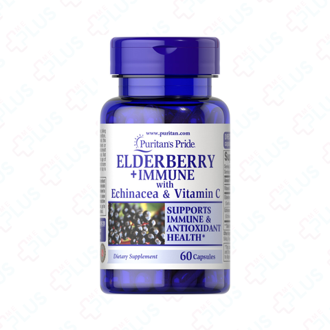 Viên uống tăng đề kháng Elderberry kết hợp Echinacea và Vitamin C Puritan's Pride 60 viên