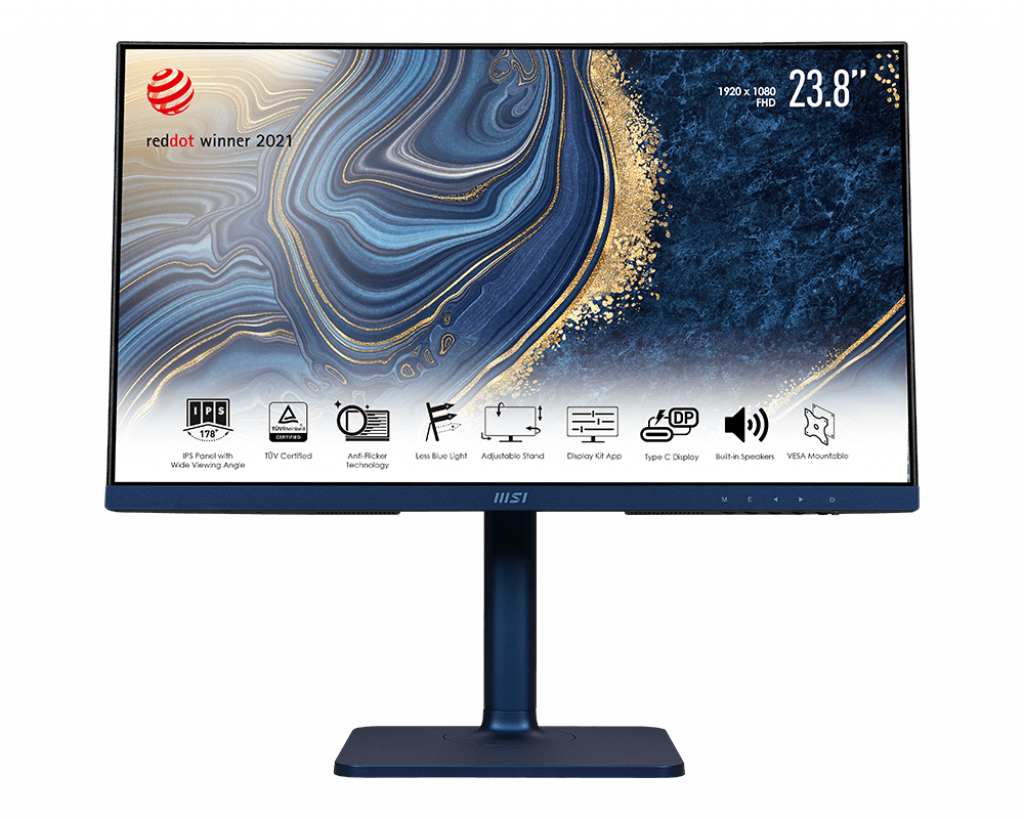 Msi modern md241pw 24 fhd ips 75hz ultramarine speaker 