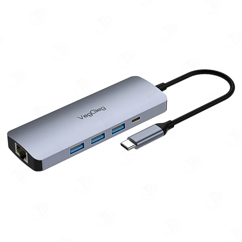 VEGGIEG USB Hub Type C to HDMI,USB, PD Power, RJ45, Audio, SD (V-TC10R)