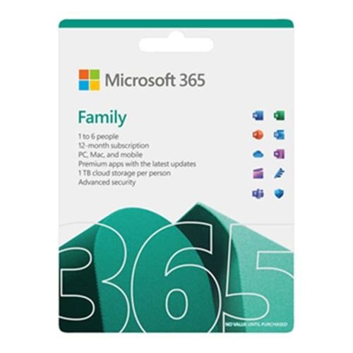 MICROSOFT Office M365 Family English Subscr 1YR APAC EM Medialess Emerging Market P10 6GQ-01896