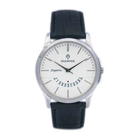  Đồng Hồ Nam Dây Da Sunrise 779SWP Sapphire Chính Hãng 