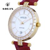  Đồng Hồ Nữ Dây Da Aolix AL-1043L Sapphire Chính Hãng 