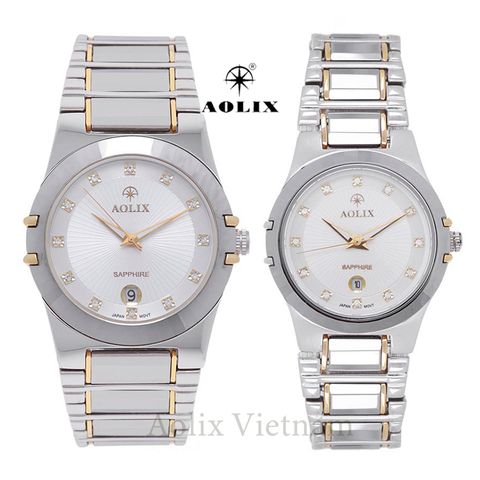 đồng hồ đôi dây thép aolix al-6824
